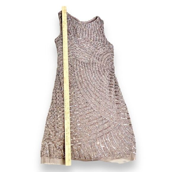 AIDAN MATTOX Formal Dark Grey, Open Back Sequin Beaded Sparkly Mini Dress SIZE 8 - Picture 15 of 15